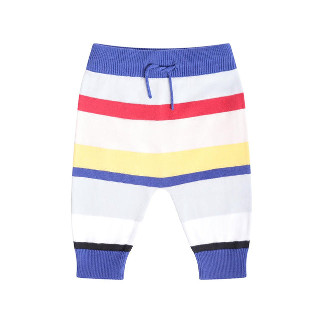 Knitted Baby Pants in Bright Stripes-0