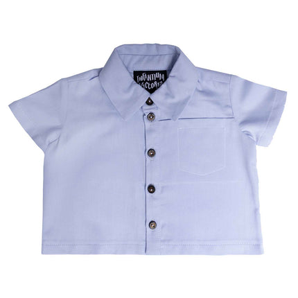 Blue Sateen Baby Shirt-0