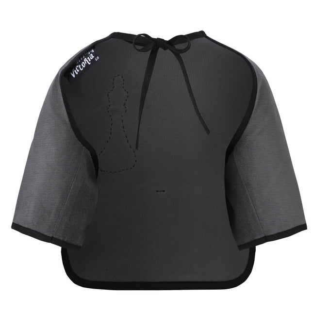Grey Corduroy Bib with Sleeves-1