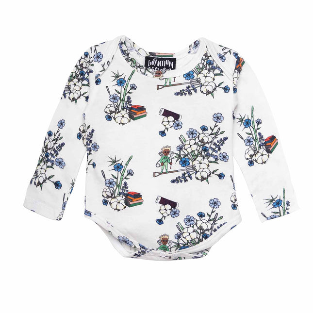 Floral White Baby Onesie-0