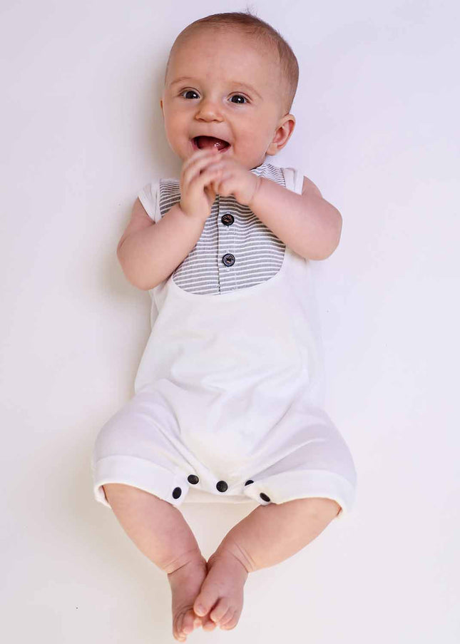 Baby Playsuit in White-1