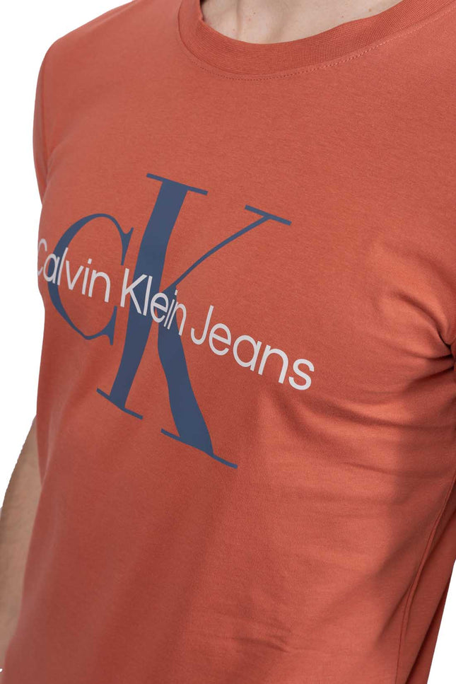 CALVIN KLEIN JEANS - Men's T-shirt with colorblock logo  - Size XL-0