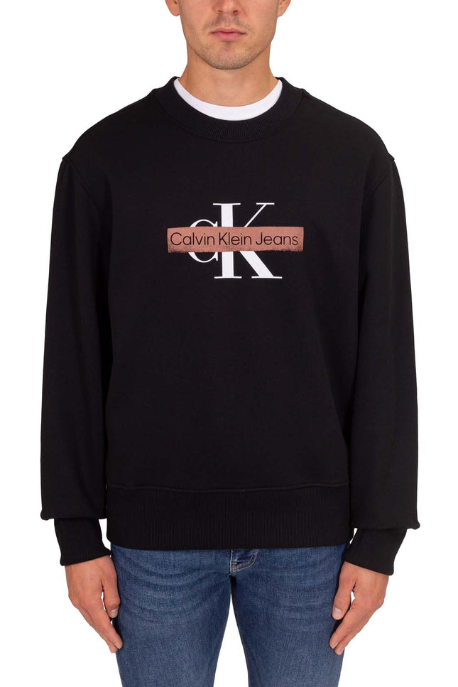 CALVIN KLEIN JEANS - Men's regular sweatshirt with colorblock logo-1
