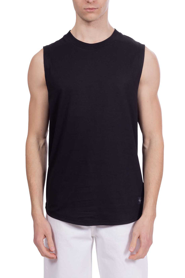 CALVIN KLEIN JEANS - Men's long tank top with logo patch  - Size L-3