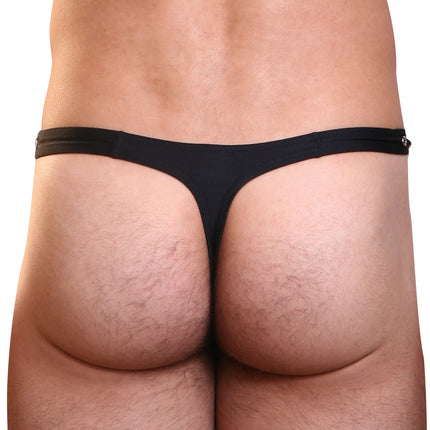 Black Men's Thong Open Spirit L by Look Me