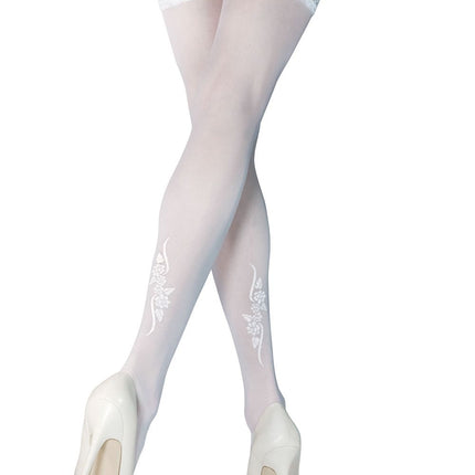 white Hold-ups Stockings Lisa T3/4-0