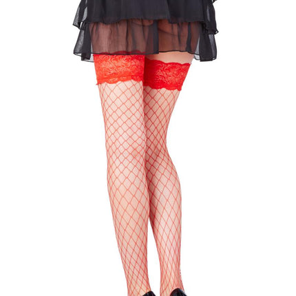 Hold-ups fishnet Stockings Rita red - T5/6-0