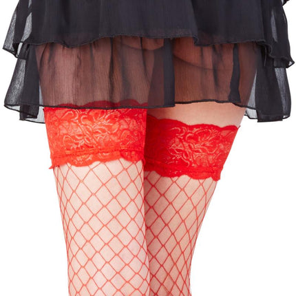 Hold-ups fishnet Stockings Rita red - T5/6-1