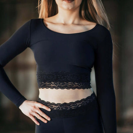 Long Sleeve Lace Crop Top – Pavi-1