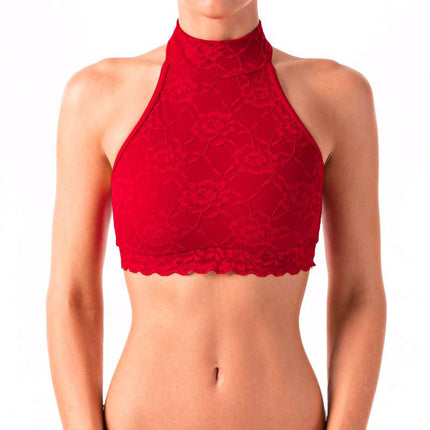 Halter Neck Sports Bra with Lace – Lisette-1