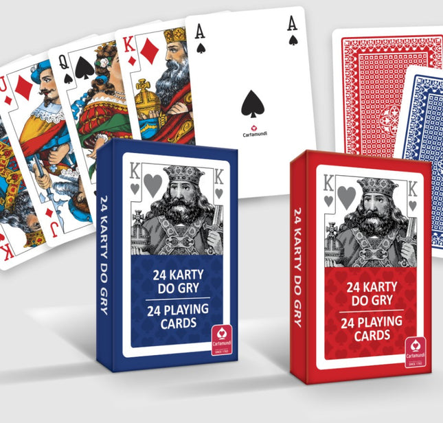 Kártya, römi, szimpla,  piros / kék, DONDORF-0