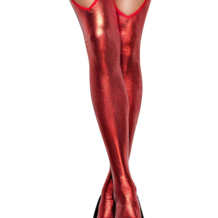 red wetlook stockings ST07 L/XL-0