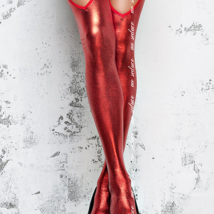 red wetlook stockings ST07 L/XL-1