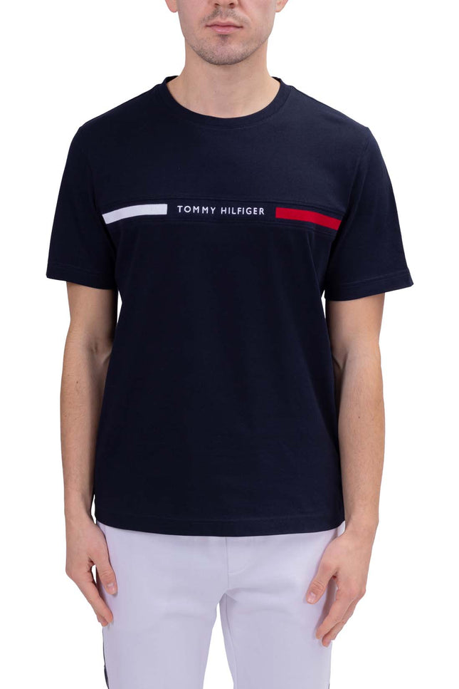 TOMMY HILFIGER - Men's T-shirt with stretch knit logo insert  - Size XXL-3