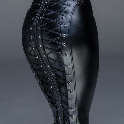black Powerwetlook pencil skirt F152 - XXL-1