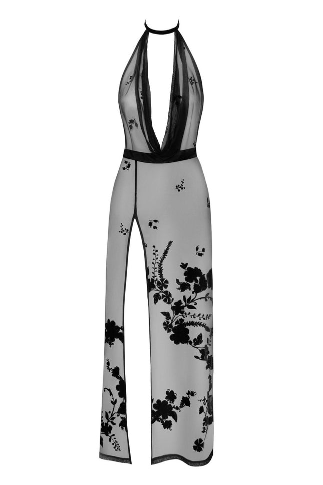 F312 langes Kleid aus Netzmaterial - 3XL-0