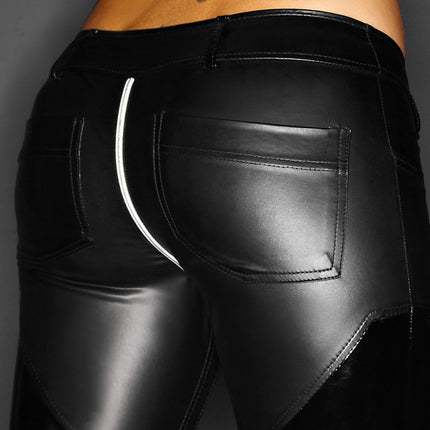 schwarze Wetlook-Hose F115 L von Noir Handmade-5
