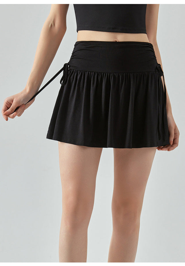 Drawstring Tennis Skirt-0