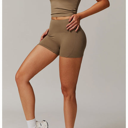 Brushed Foldover High-Waist Shorts-2