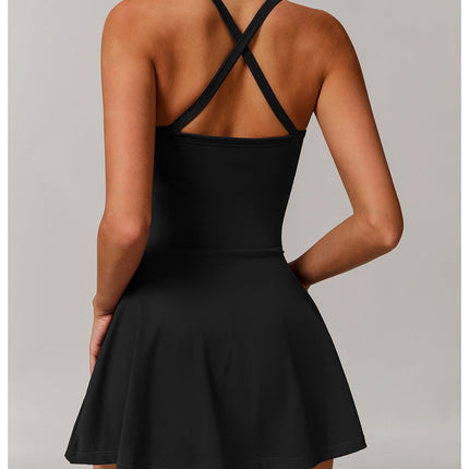 Draped Front Crossback Dress-1