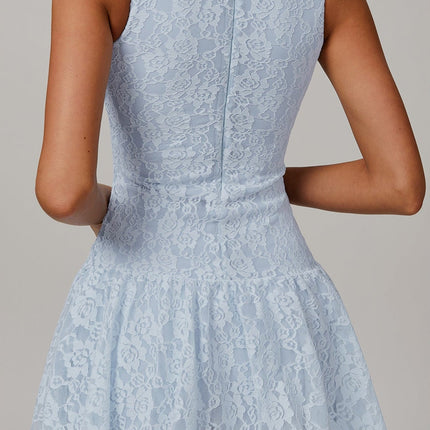 Lace Mesh Panel Breathable Dress-2