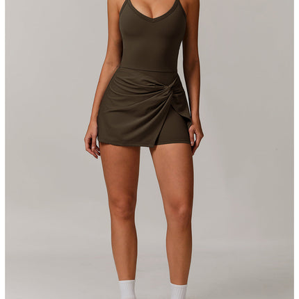 Draped Front Crossback Dress-3
