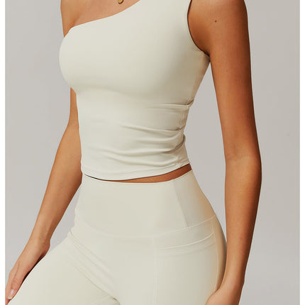 One-Shoulder Cinched Yoga Tank-4