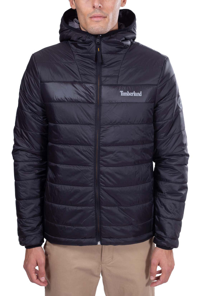 TIMBERLAND - Men's quilted logo down jacket with hood  - Size M-1