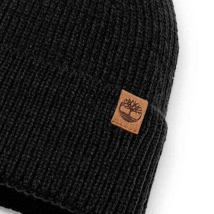 TIMBERLAND - Men's ribbed beanie with logo patch  - Size OS-4