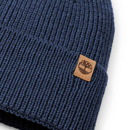 TIMBERLAND - Men's ribbed beanie with logo patch  - Size OS-10