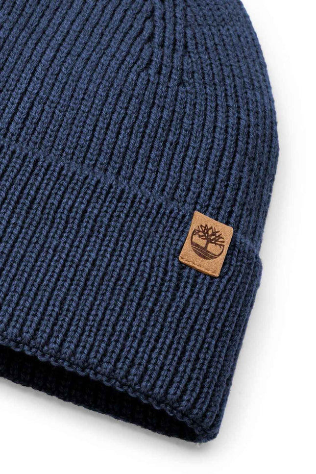 TIMBERLAND - Men's ribbed beanie with logo patch  - Size OS-10