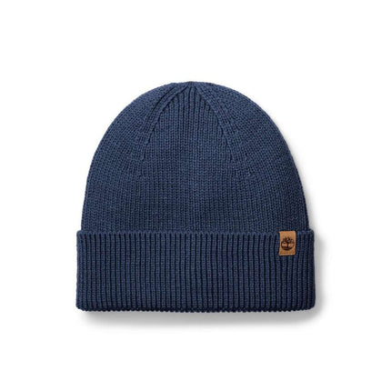 TIMBERLAND - Men's ribbed beanie with logo patch  - Size OS-11