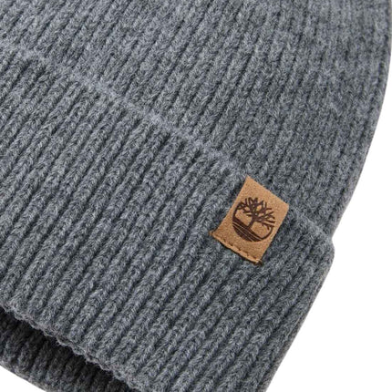 TIMBERLAND - Men's ribbed beanie with logo patch  - Size OS-13