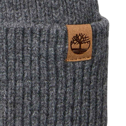 TIMBERLAND - Men's ribbed beanie with logo patch  - Size OS-12