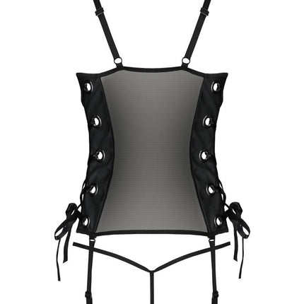 schwarzes Kunstleder Corset PA596228 - 2XL/3XL-5