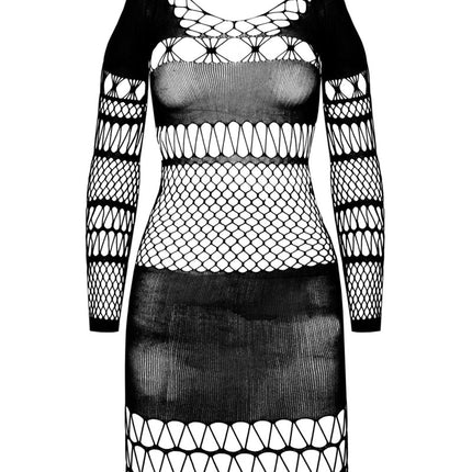 schwarzes Netzkleid BS105 - S/L-0