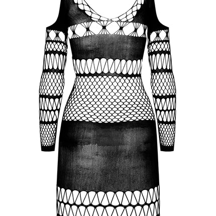 schwarzes Netzkleid BS105 - S/L-1