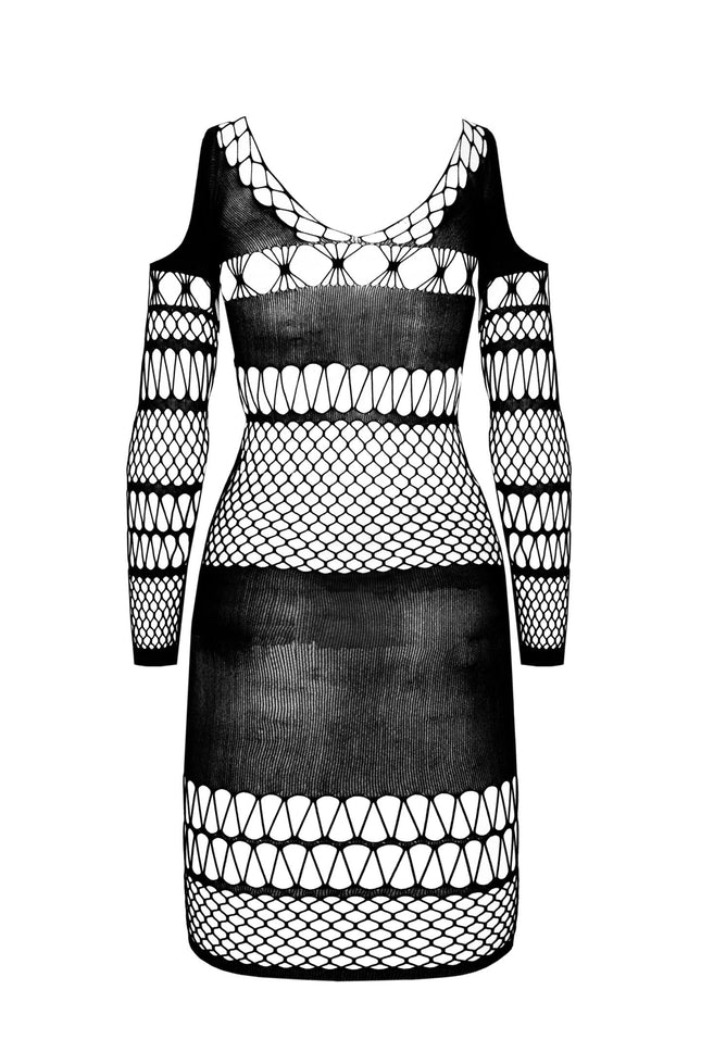 schwarzes Netzkleid BS105 - S/L-1