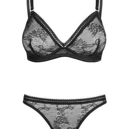030418 Set of plunge underwired bra and thong - XL (Bra 75E/80D & Thong 42)