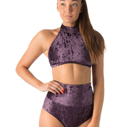 Velvet Halter Top Sports Bra – Lisette-2