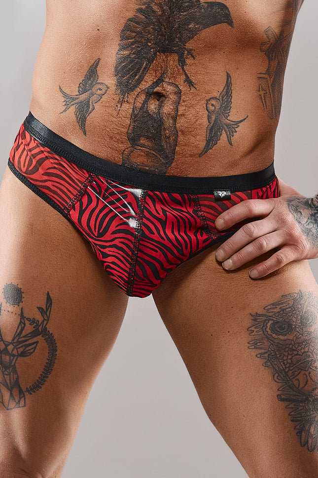 mesh brief RESamuel001 black/red - 2XL