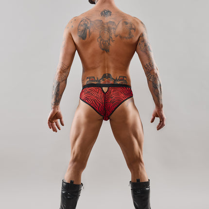Mesh Brief RESamuel001 schwarz/rot - 2XL