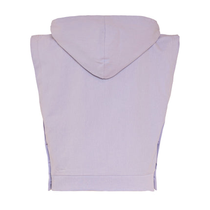Kids Lilac Sleeveless Hoodie with Embroidery-2