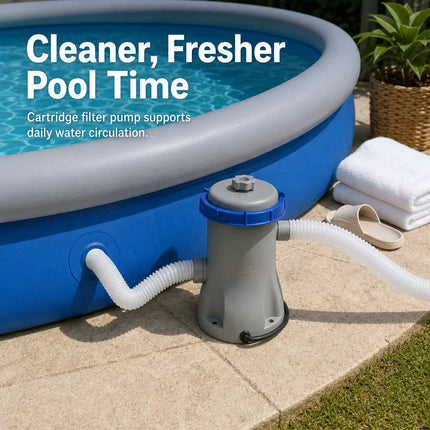Fast Set Pool Set, Above Ground Swimming Pool with Filter Pump, Quick Setup Backyard Pool for Summer Cooling, Garden Family Pool, Holiday Gift for Kids and Adults