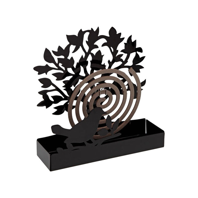 Support for mosquito coils Versa Black Metal 5 x 17 x 17 cm Tree-1
