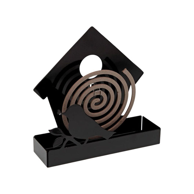 Support for mosquito coils Versa Black Metal 5 x 17 x 17 cm Bird-1