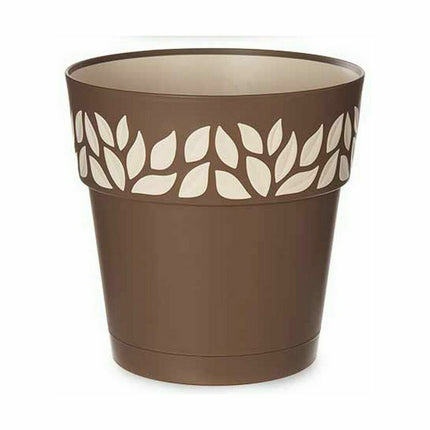 Self-watering flowerpot Stefanplast Cloe Brown Plastic 25 x 25 x 25 cm (6 Units)-2