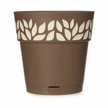 Self-watering flowerpot Stefanplast Cloe Brown Plastic 25 x 25 x 25 cm (6 Units)-1