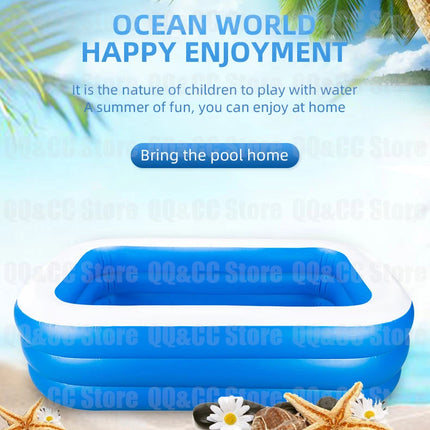 3M/2.6M/2M Inflatable Swimming Pool Children's Adult PVC Large Family Party Pools Outdoor Pool Thickened Baby Play Pool Toys