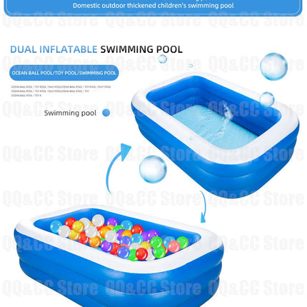 3M/2.6M/2M Inflatable Swimming Pool Children's Adult PVC Large Family Party Pools Outdoor Pool Thickened Baby Play Pool Toys